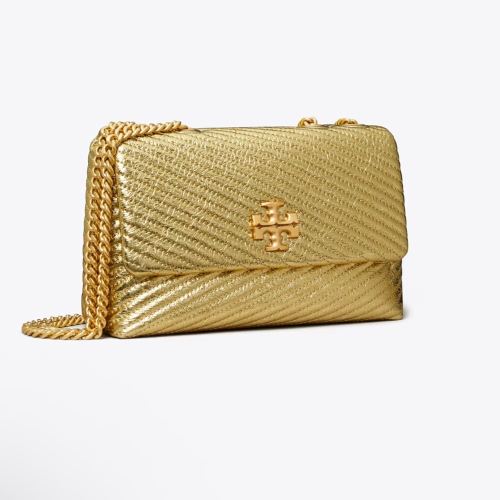 *NWT*Tory Burch Small Moto Quilted Metallic Leather Convertible Shoulder Bag - Picture 7 of 8